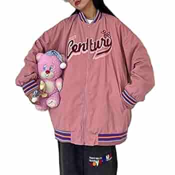 GJHFG Women Y2K Oversized Baseball Jacket Harajuku Long
